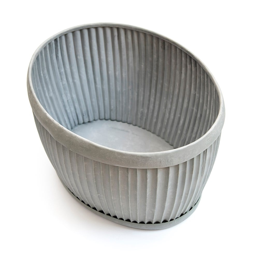 Oval zinc dolly tub pot