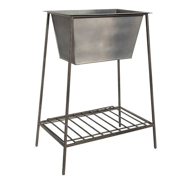 Trough on stand with shelf - short