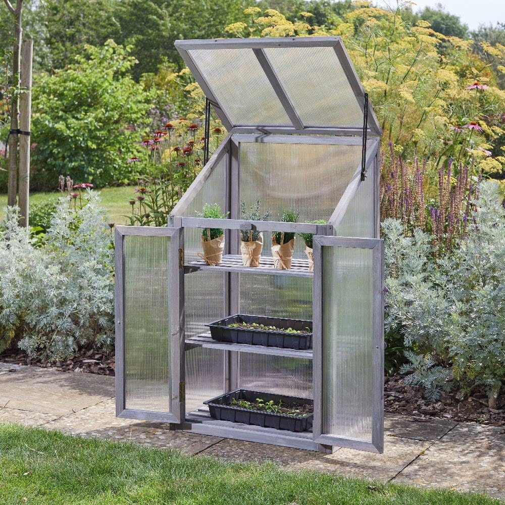 Timber 3 tier growhouse - grey