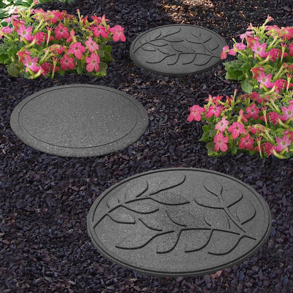 Recycled reversible stepping stone leaves