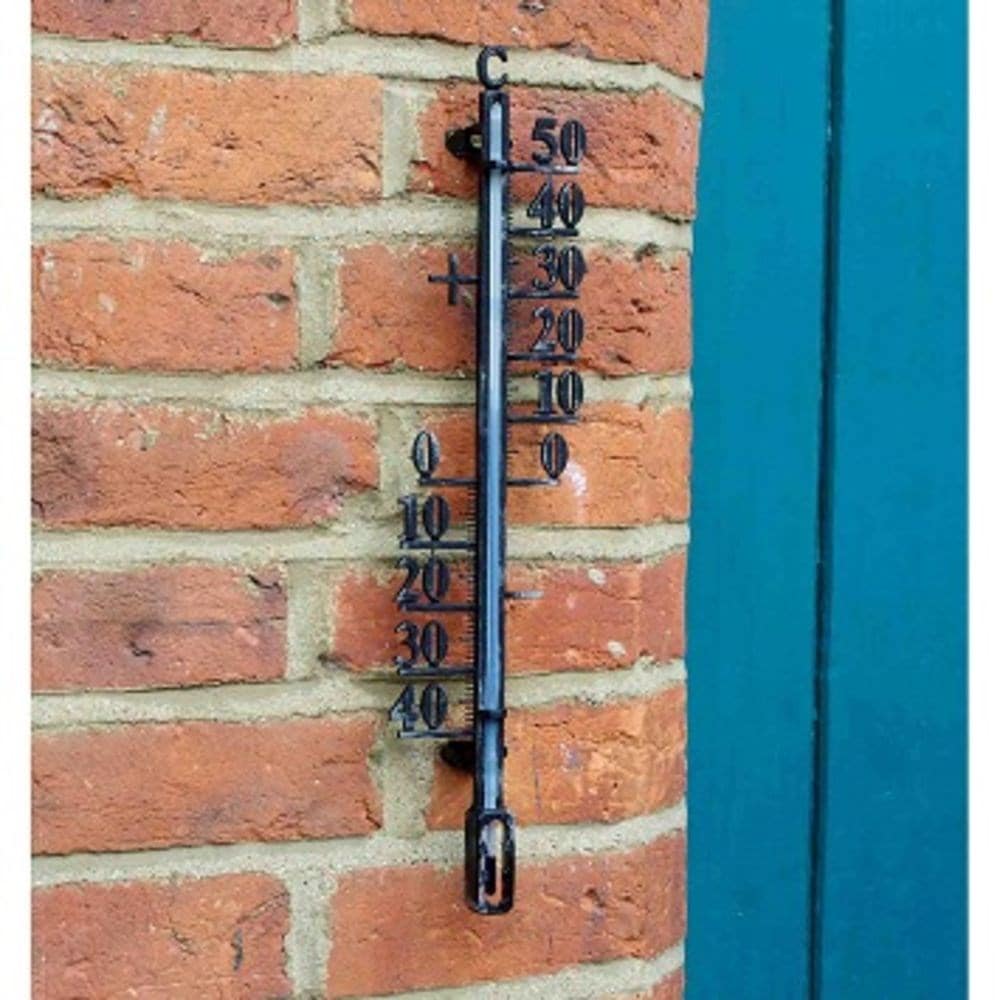 Outside-in metal thermometer
