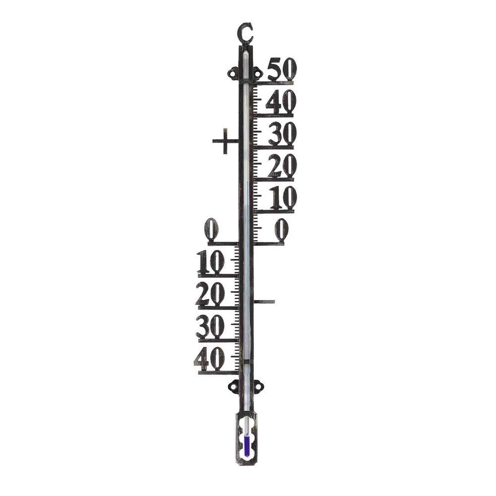 Outside-in metal thermometer