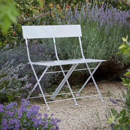 Picture of Folding steel bistro bench - chalk
