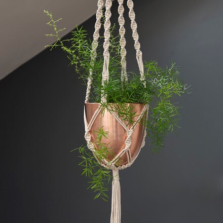 Picture of Macrame hanger with brushed copper pot