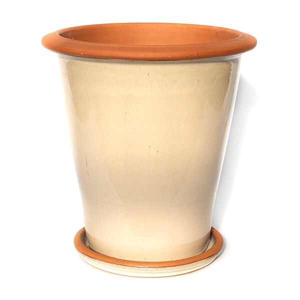 Buy Extra large glazed ceramic perennial pot &amp; saucer