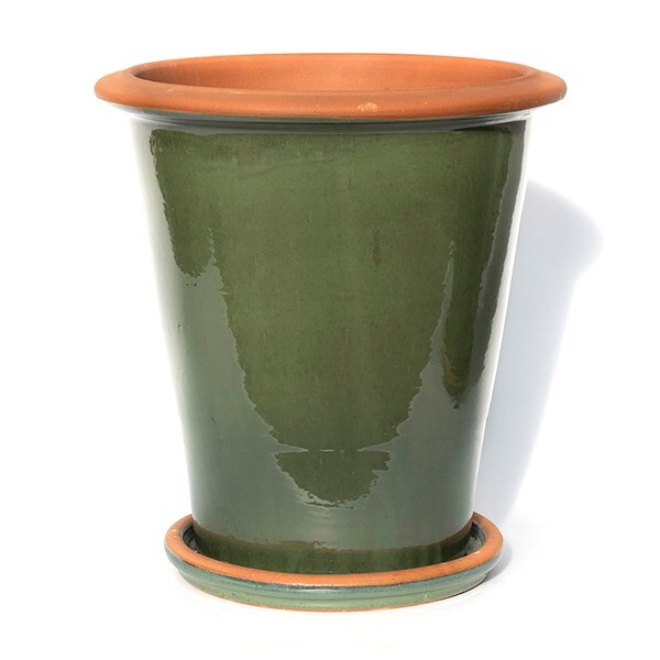 Buy Extra large glazed ceramic perennial pot &amp; saucer