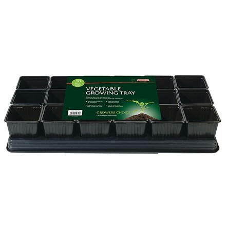 Vegetable growing tray 18 x 9cm - pots and tray