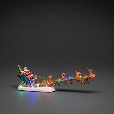 Fibre optic Santa in sleigh with reindeer