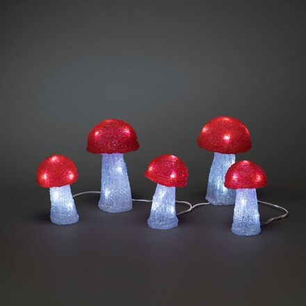 Acrylic LED mushrooms light string - 5 piece