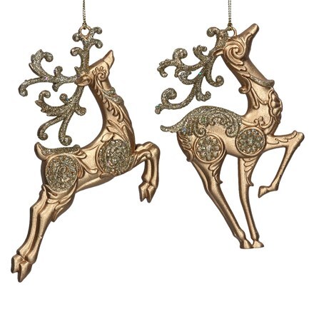 Gold acrylic embossed deer