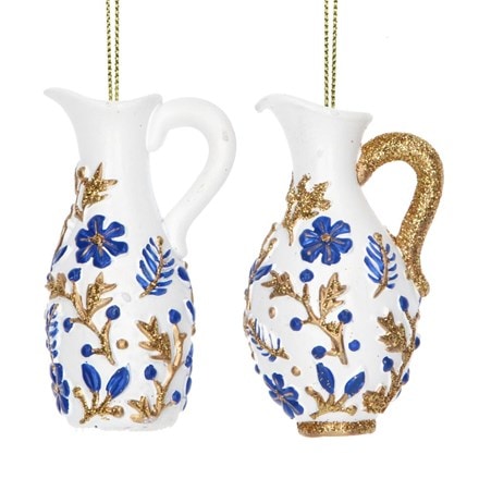Blue, gold and white resin jug