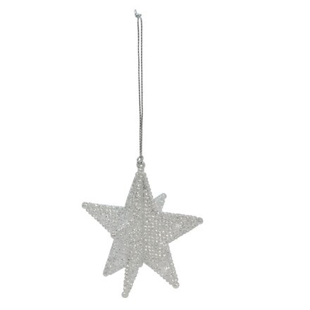 Pale silver 3D 5-point star