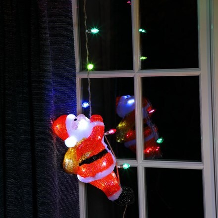 Acrylic LED climbing Santa with lights