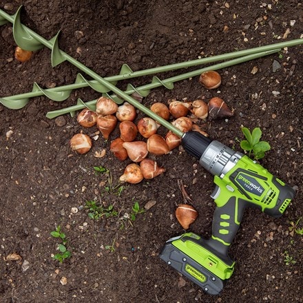 Picture of Greenworks cordless drill - 24V with two rechargeable batteries