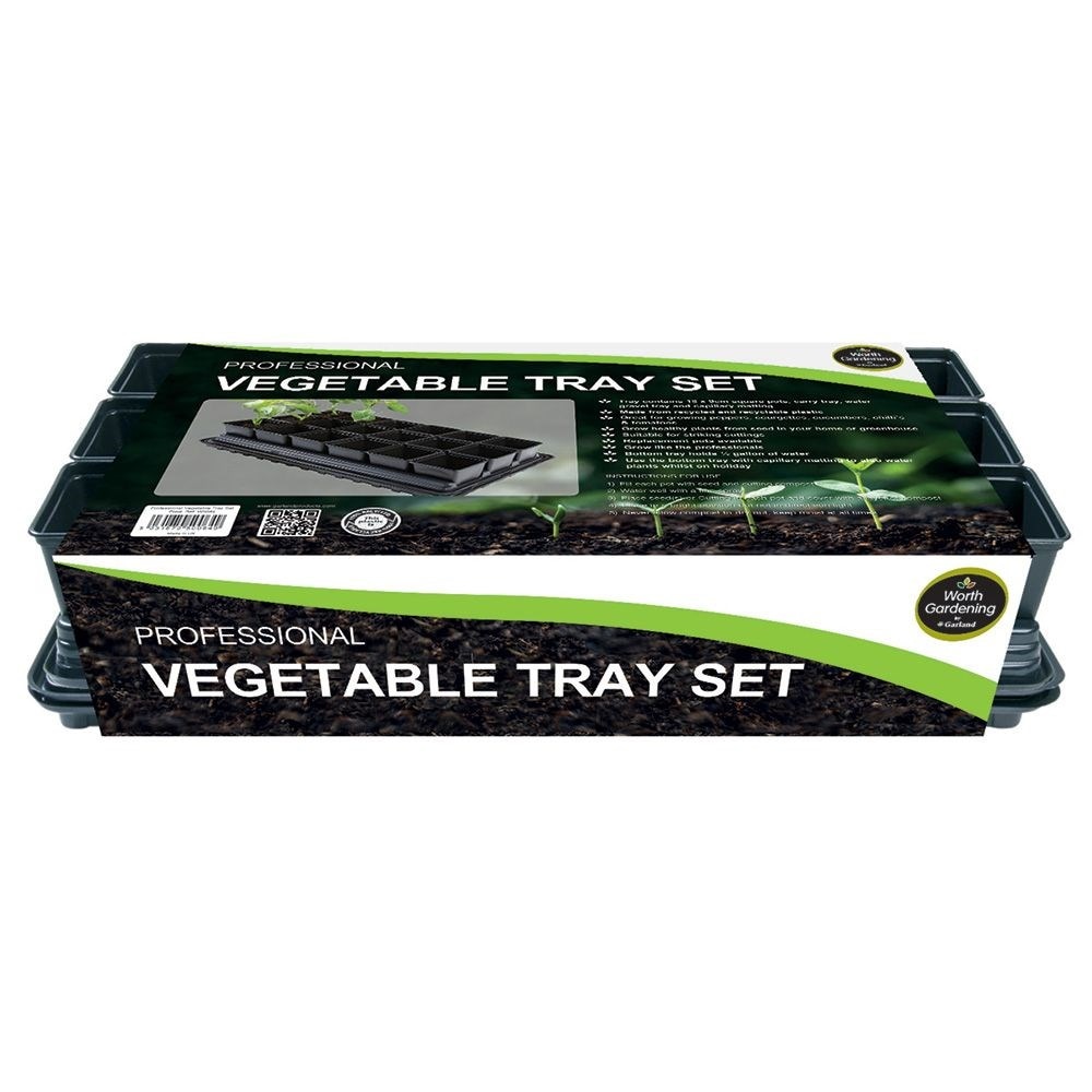 Professional vegetable pots - set of 18 with capillary watering tray