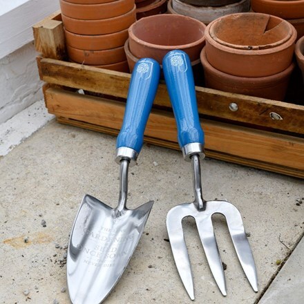 RHS Burgon and Ball British Meadow fork and trowel set