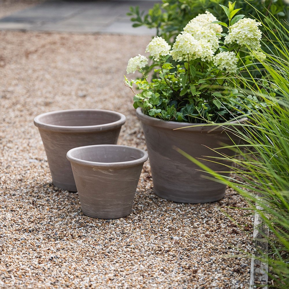 Marbled grey Italian terracotta pot