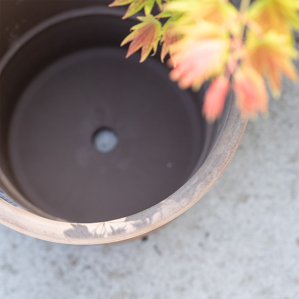 Italian terracotta cylinder pot - grey