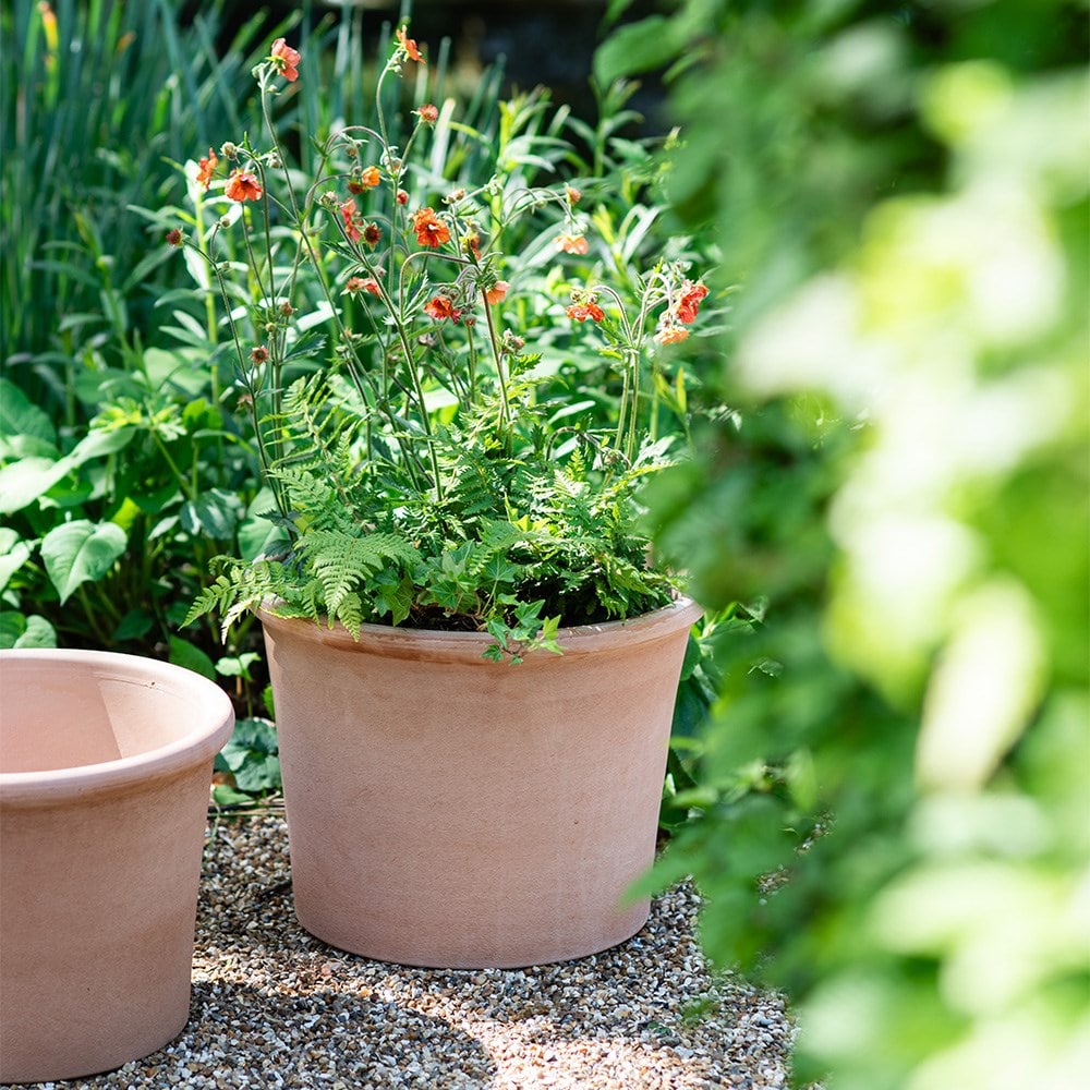 Italian terracotta cylinder pot 