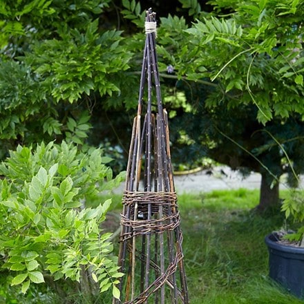 Willow spiral obelisk - natural