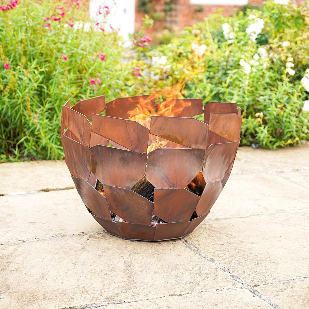 Outdoor metal industrial fire bowl rust