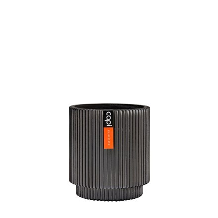 Cadix vase cylinder groove black