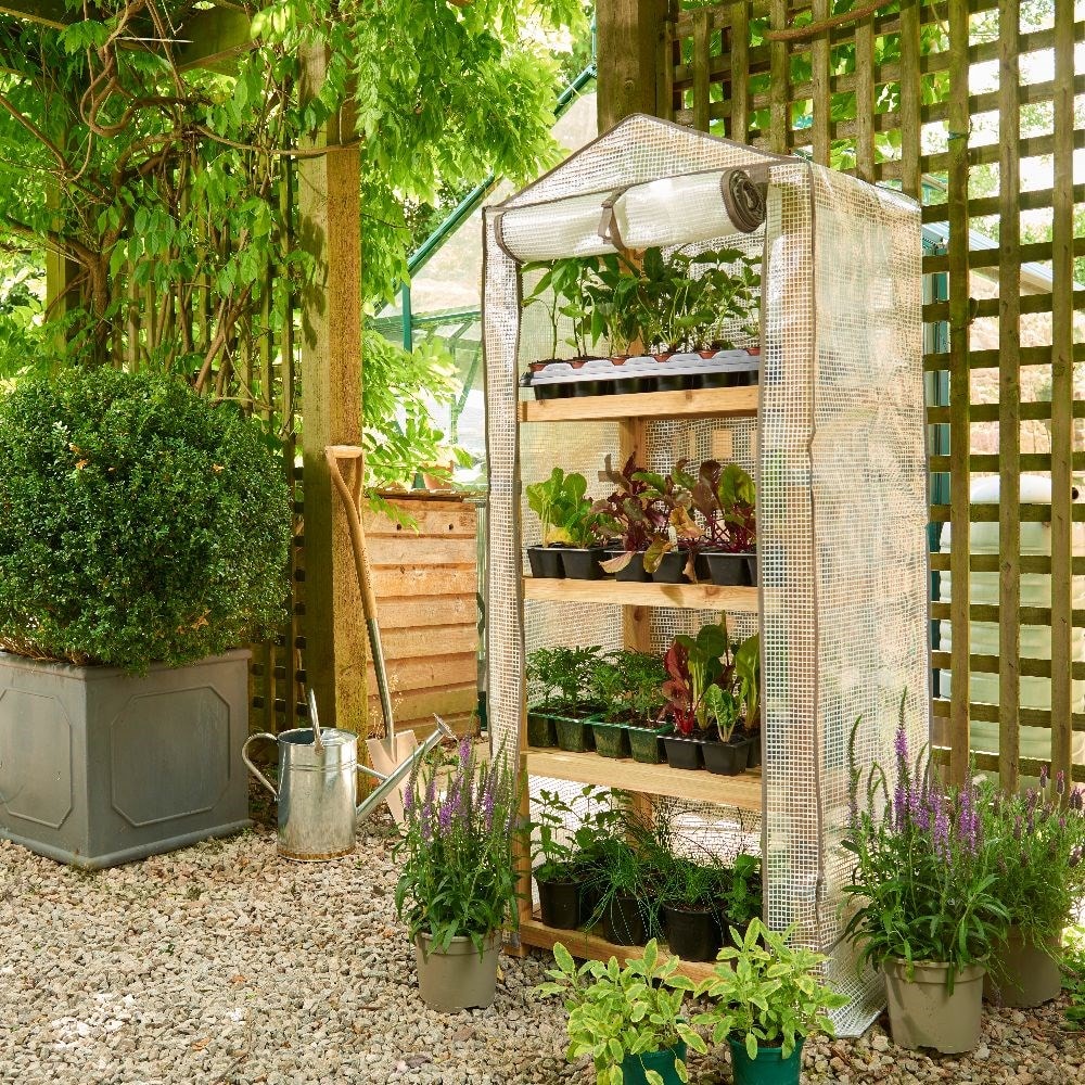 Premium 4 tier wooden growhouse cover