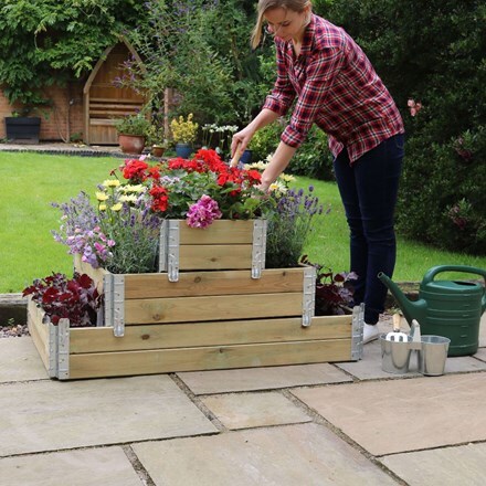 Three tier stackable raised bed