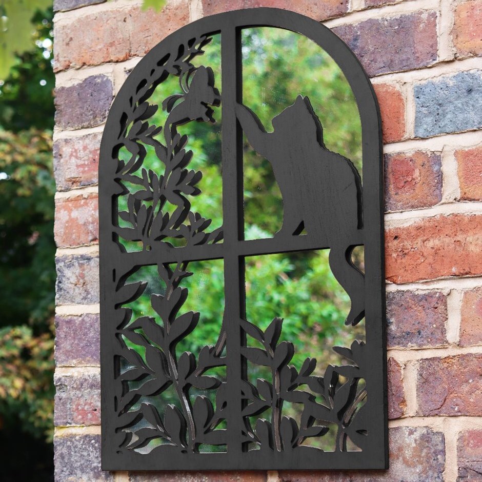 Round top window garden mirror