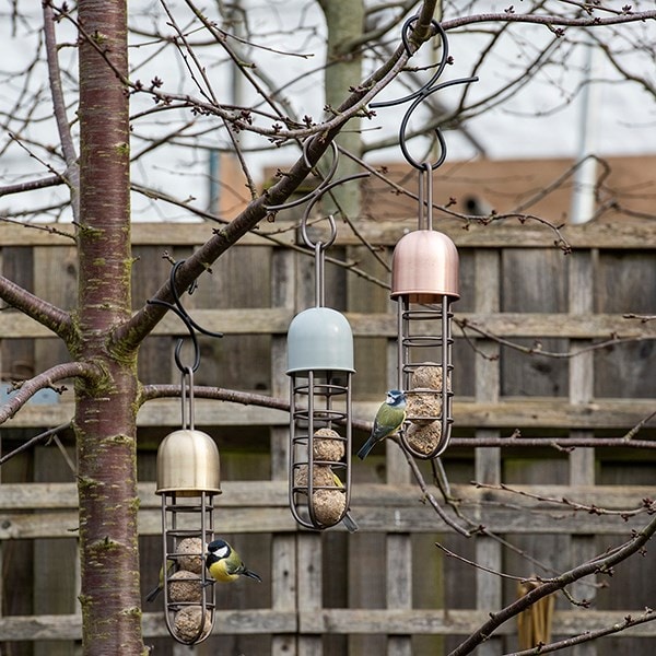 Bird feeder hooks charcoal - set of 7