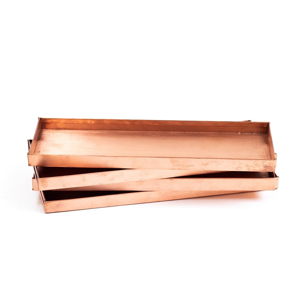 Copper trays / shelves - set of 4