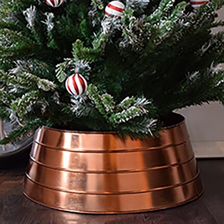 Metal Christmas tree skirt copper
