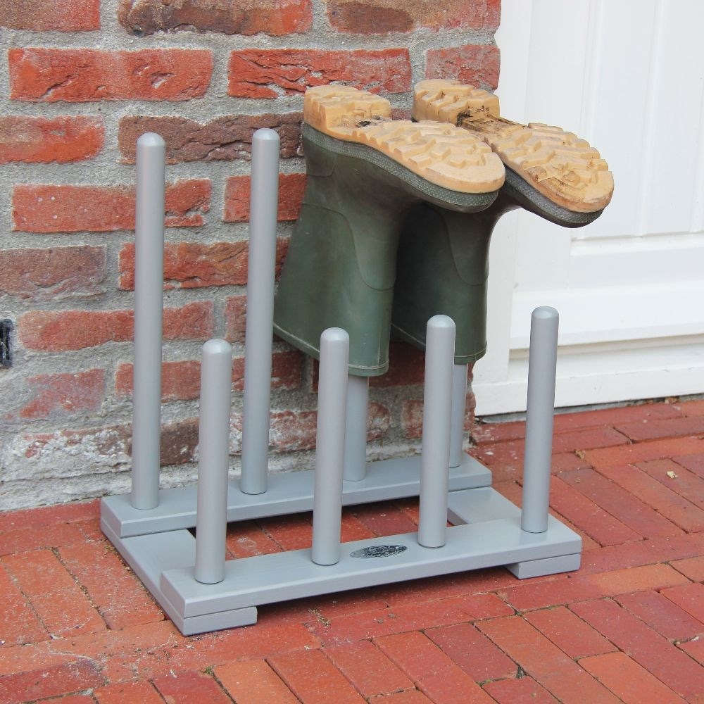 Wooden boot rack - grey 