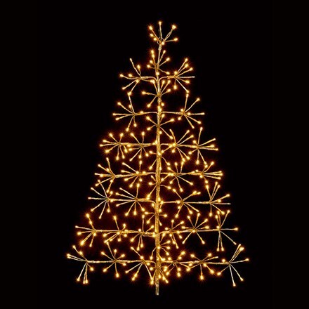 Gold starburst LED tree 90cm