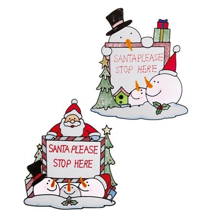 Santa stop here window stickers