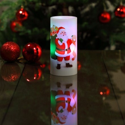 LED Santa candle ceiling projector