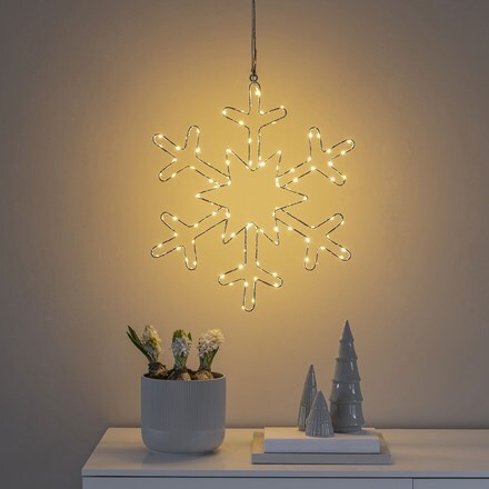 LED hanging silver wire snowflake
