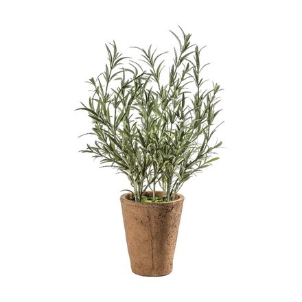 Artificial lavender/olive with clay pot