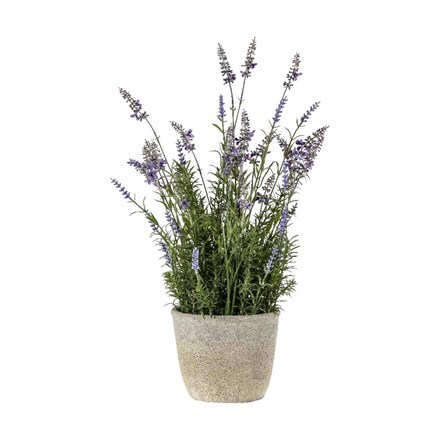 Artificial lavender with cement pot