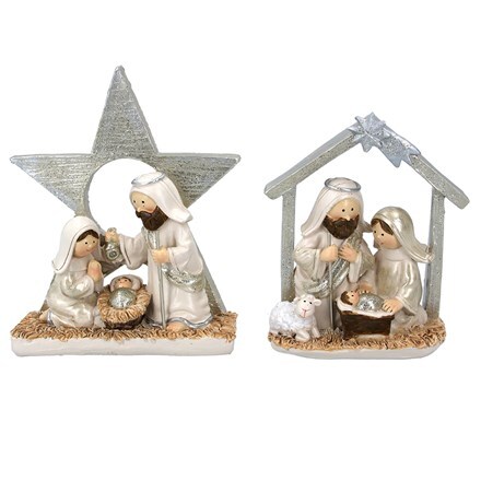 Pastel resin mini nativity set