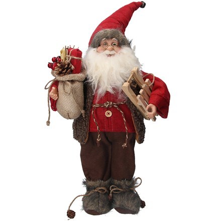 Plush santa ornament in fur boots