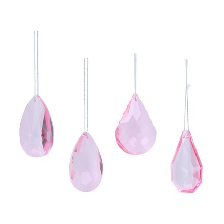 Pale pink acrylic crystal decorations