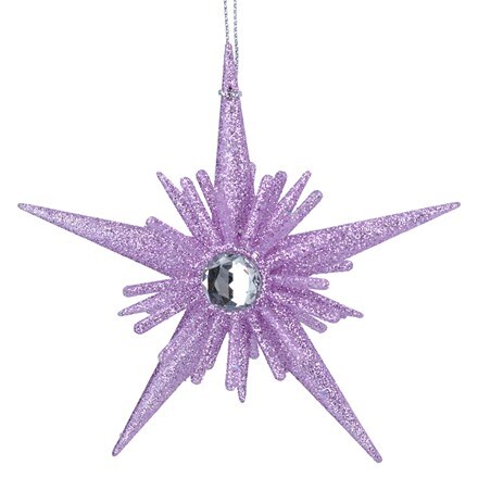 Lilac glitter 3D star with diamante centre