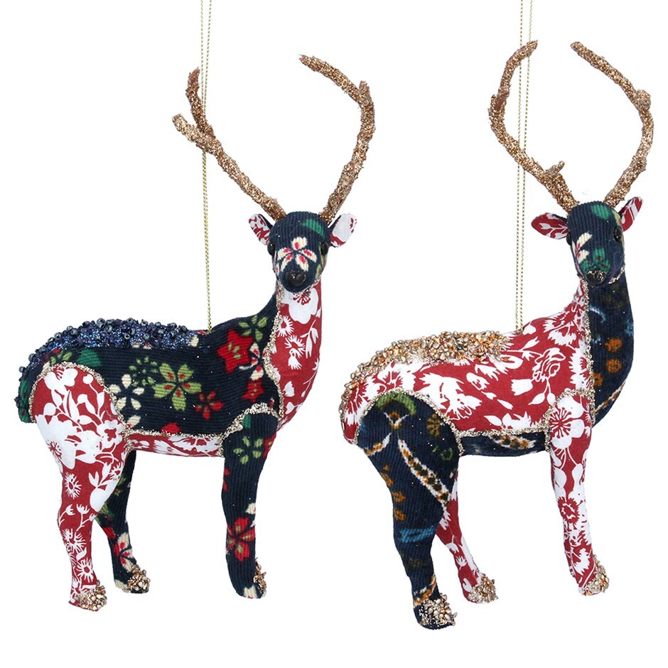 Christmas arts and crafts fabric stag