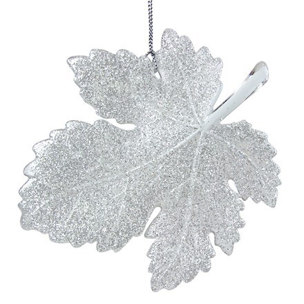 Iridescent glitter acrylic leaf decoration