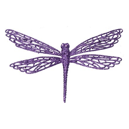 Lilac glitter/acrylic dragonfly clip