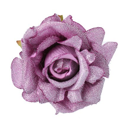 Lilac fabric rose clip