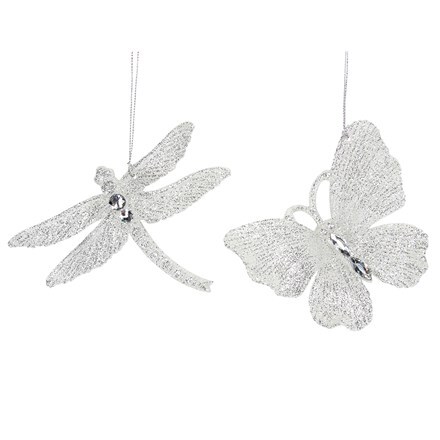 Clear and silver acrylic insect decoration