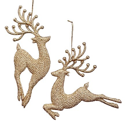 Gold glitter acrylic reindeer