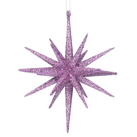 Mauve glitter star decoration